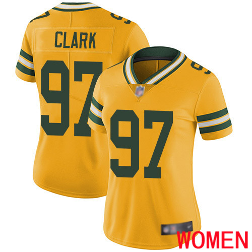 Green Bay Packers Limited Gold Women 97 Clark Kenny Jersey Nike NFL Rush Vapor Untouchable